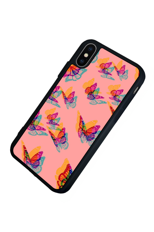 iPhone X/ XS Uyumlu Kelebek Tasarımlı Glossy Premium Kılıf