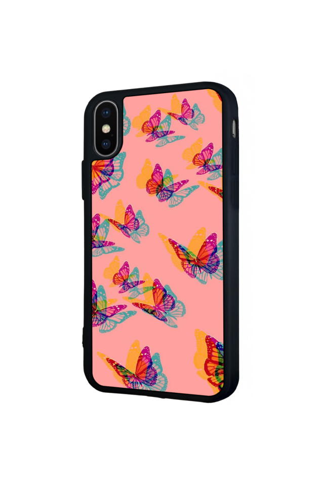 iPhone X/ XS Uyumlu Kelebek Tasarımlı Glossy Premium Kılıf