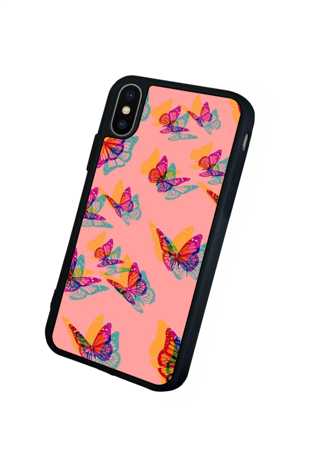 iPhone X/ XS Uyumlu Kelebek Tasarımlı Glossy Premium Kılıf