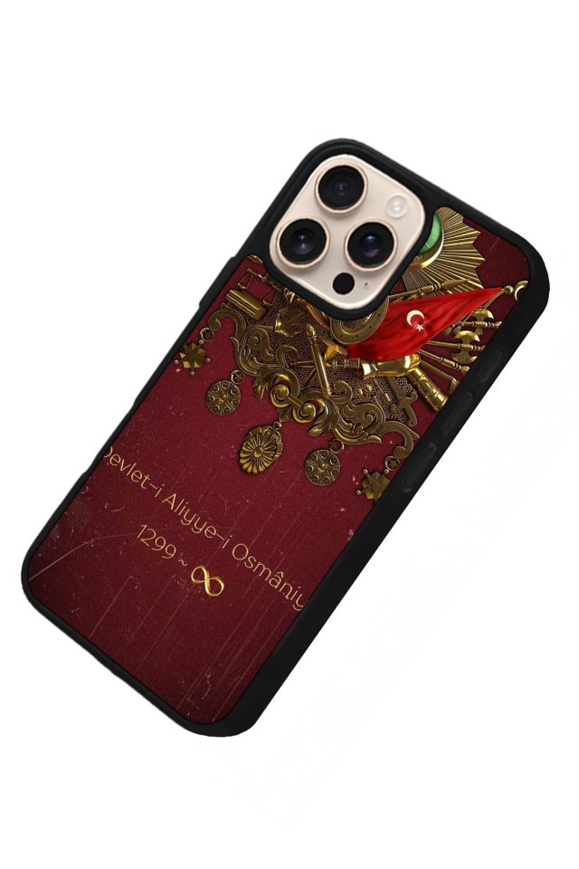 iPhone 14 Pro Uyumlu OsmanliTugrasi Tasarımlı Glossy Premium Kılıf