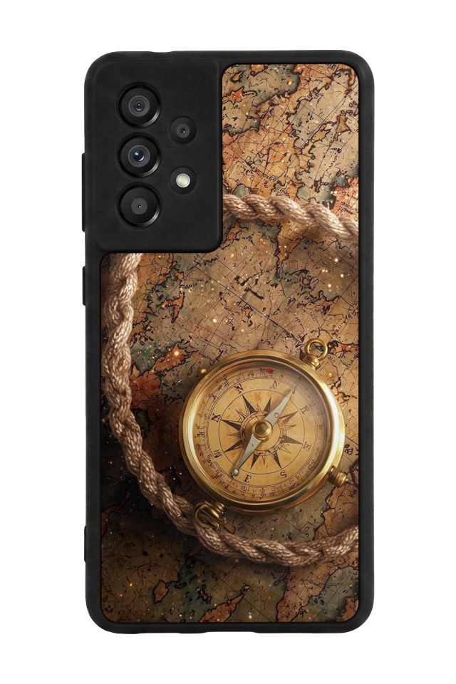 Samsung Galaxy A73 Uyumlu Pusula Tasarımlı Glossy Premium Kılıf