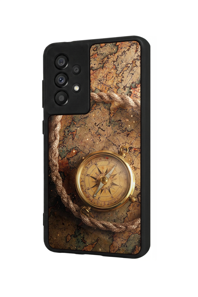 Samsung Galaxy A73 Uyumlu Pusula Tasarımlı Glossy Premium Kılıf
