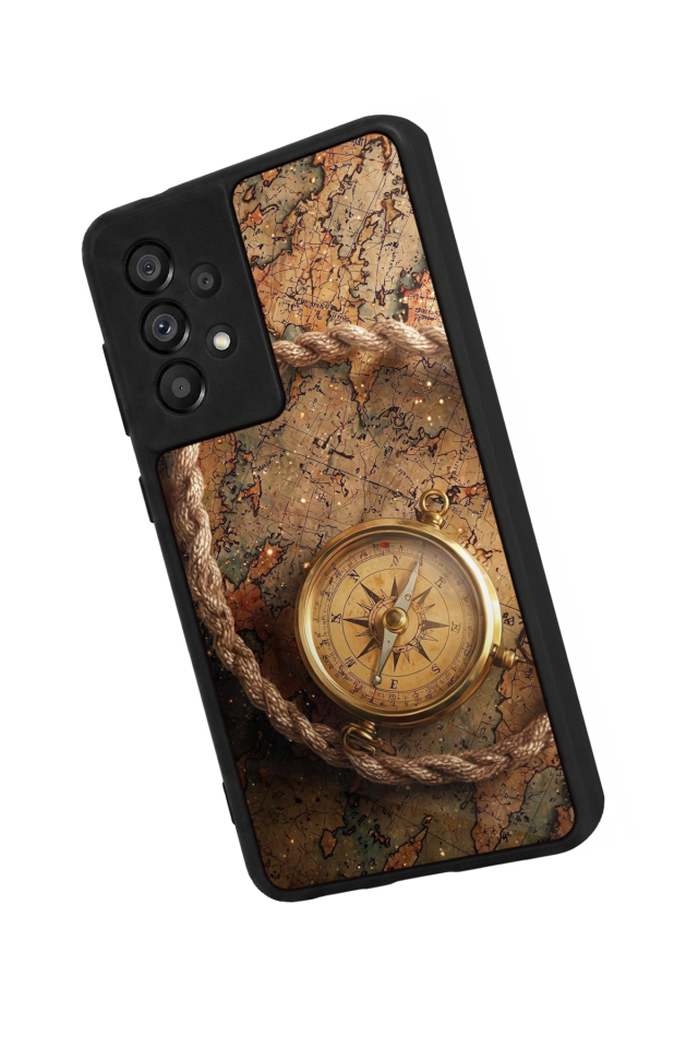 Samsung Galaxy A73 Uyumlu Pusula Tasarımlı Glossy Premium Kılıf