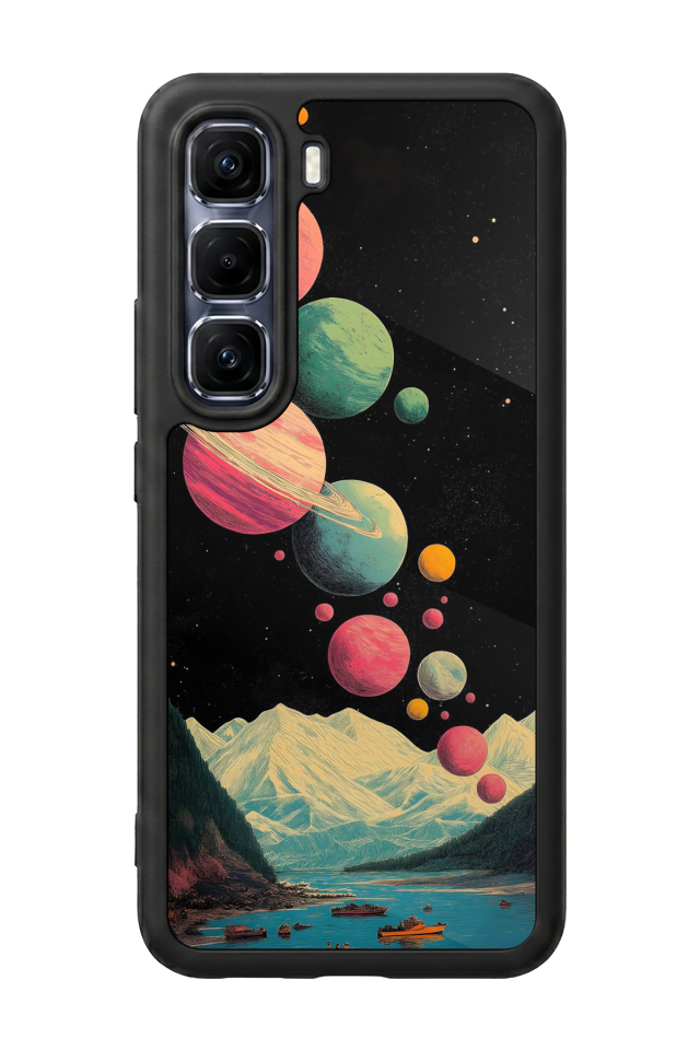 Infinix Hot 60 Pro Plus Uyumlu Uzay Tasarımlı Glossy Premium Kılıf
