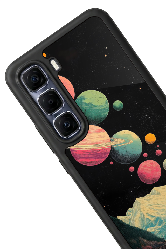 Infinix Hot 60 Pro Plus Uyumlu Uzay Tasarımlı Glossy Premium Kılıf