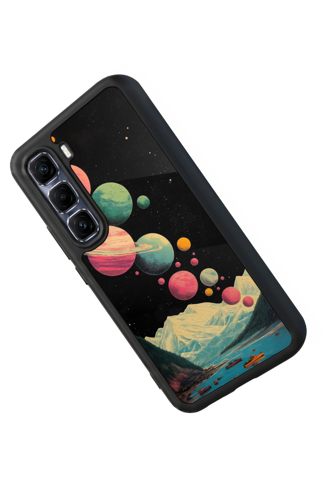 Infinix Hot 60 Pro Plus Uyumlu Uzay Tasarımlı Glossy Premium Kılıf