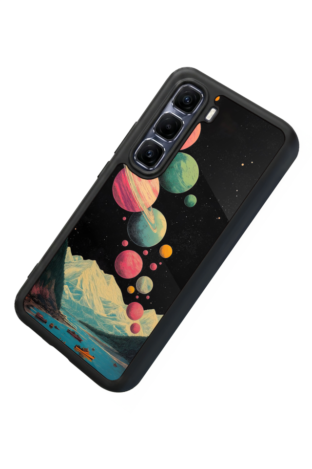 Infinix Hot 60 Pro Plus Uyumlu Uzay Tasarımlı Glossy Premium Kılıf