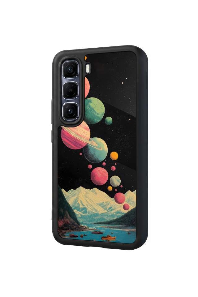 Infinix Hot 60 Pro Plus Uyumlu Uzay Tasarımlı Glossy Premium Kılıf
