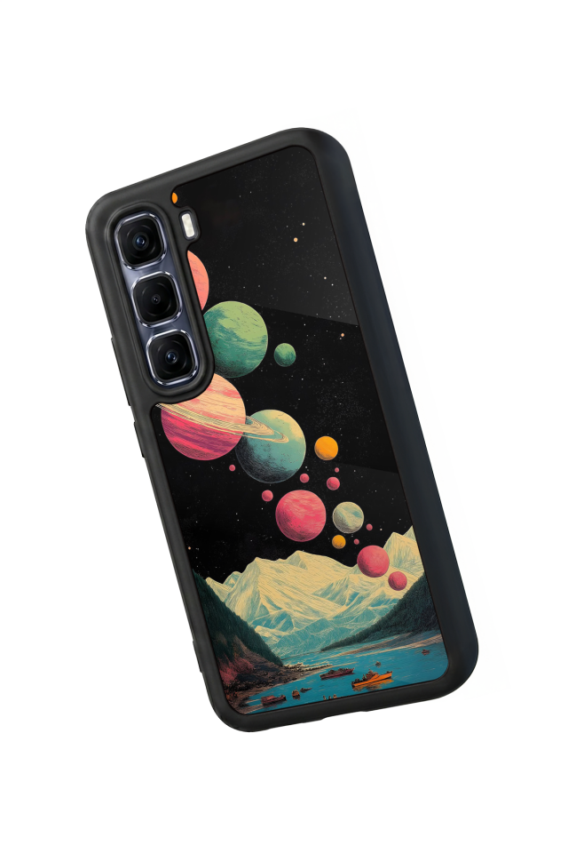 Infinix Hot 60 Pro Plus Uyumlu Uzay Tasarımlı Glossy Premium Kılıf