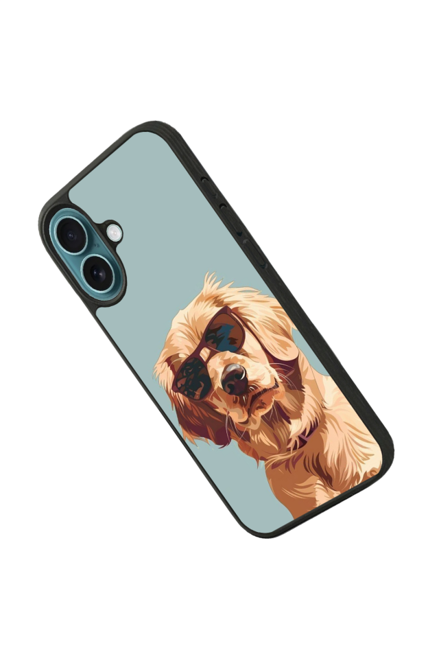 iPhone 16 Plus Uyumlu Golden Kopek Tasarımlı Glossy Premium Kılıf