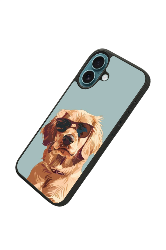 iPhone 16 Plus Uyumlu Golden Kopek Tasarımlı Glossy Premium Kılıf