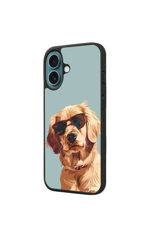 iPhone 16 Plus Uyumlu Golden Kopek Tasarımlı Glossy Premium Kılıf