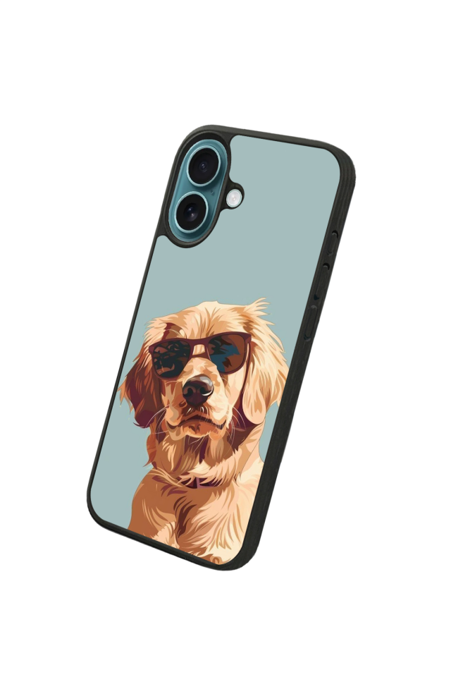 iPhone 16 Plus Uyumlu Golden Kopek Tasarımlı Glossy Premium Kılıf