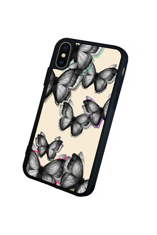 iPhone X/ XS Uyumlu Kelebek Tasarımlı Glossy Premium Kılıf