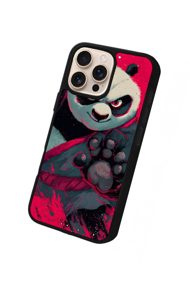 iPhone 14 Pro Uyumlu Kung Fu Panda Tasarımlı Glossy Premium Kılıf