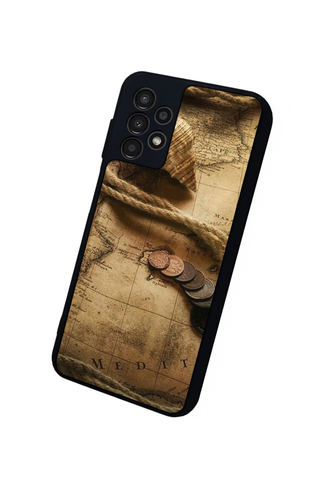 Samsung Galaxy A23 Uyumlu Pusula Tasarımlı Glossy Premium Kılıf