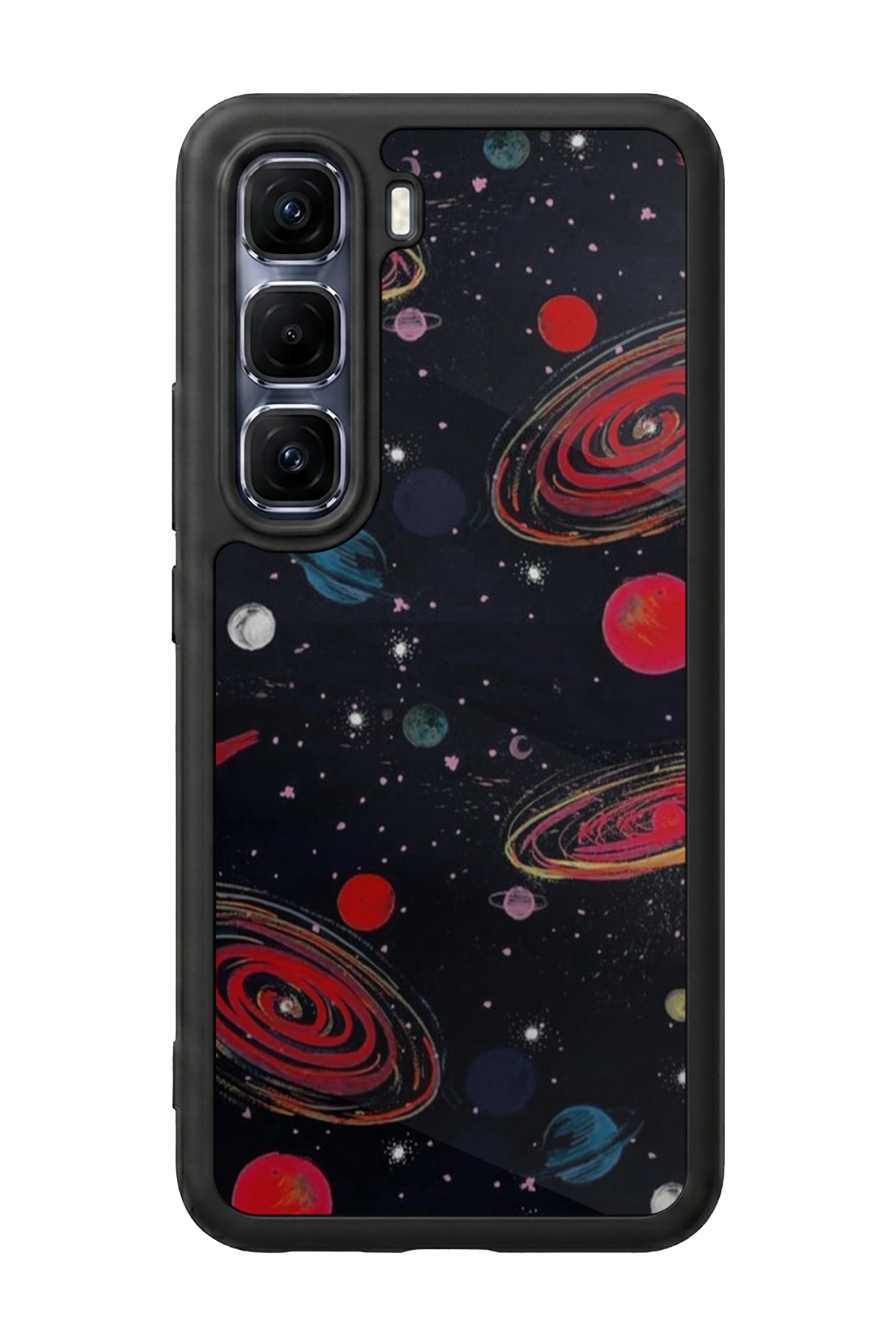 Infinix Hot 60 Pro Plus Uyumlu Uzay Tasarımlı Glossy Premium Kılıf