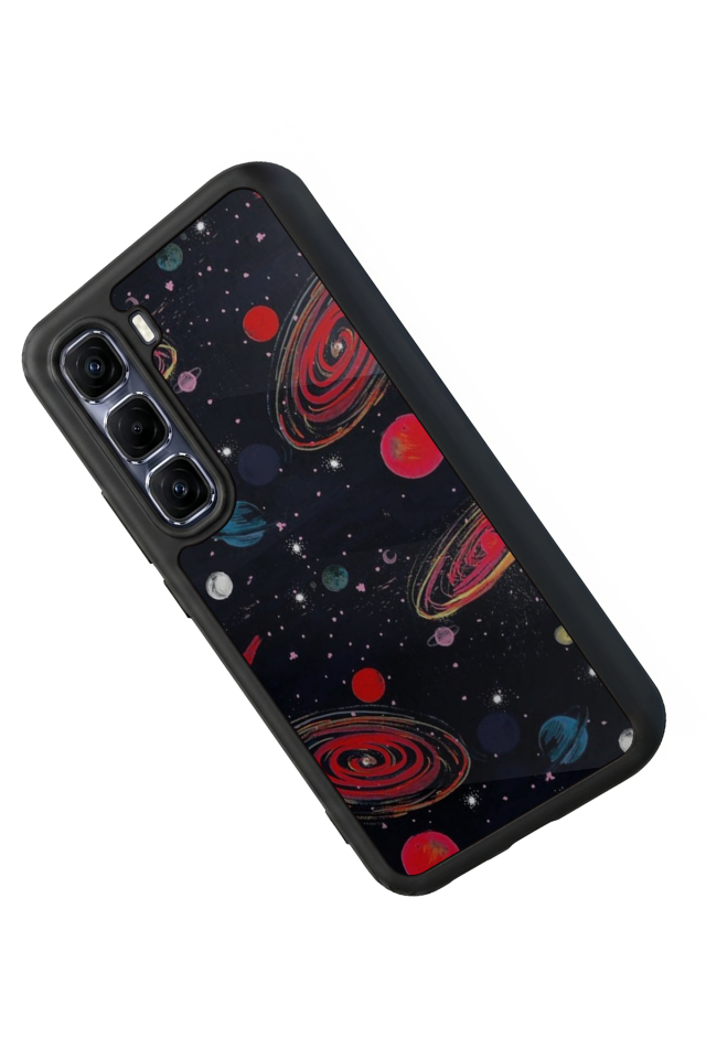 Infinix Hot 60 Pro Plus Uyumlu Uzay Tasarımlı Glossy Premium Kılıf