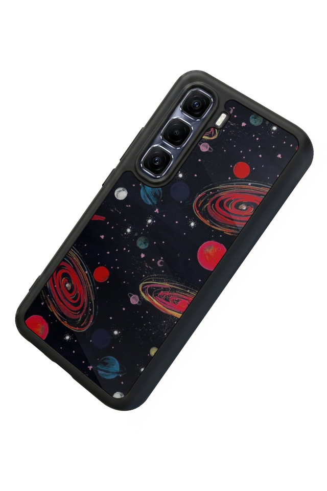 Infinix Hot 60 Pro Plus Uyumlu Uzay Tasarımlı Glossy Premium Kılıf