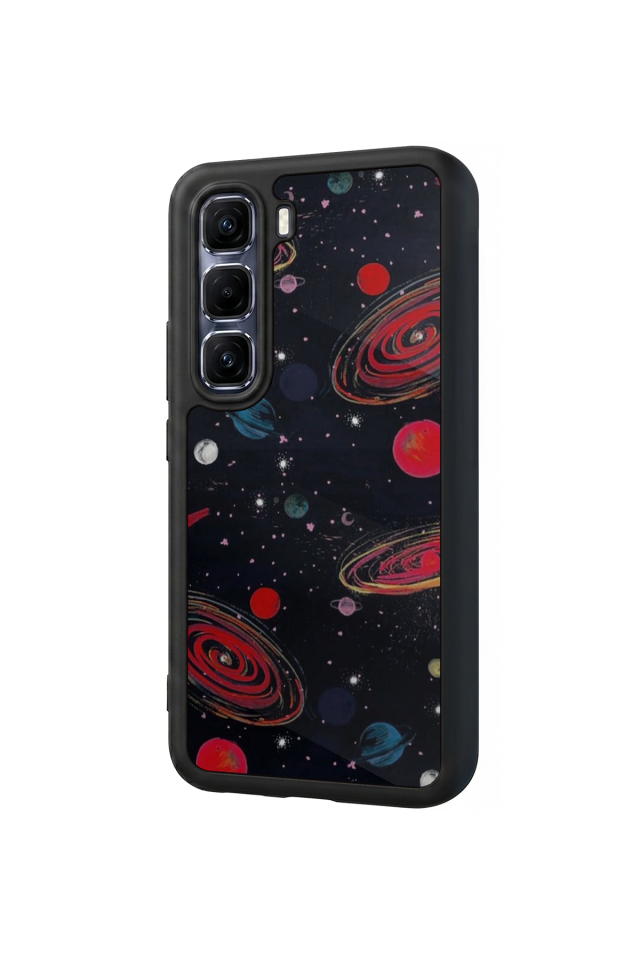 Infinix Hot 60 Pro Plus Uyumlu Uzay Tasarımlı Glossy Premium Kılıf