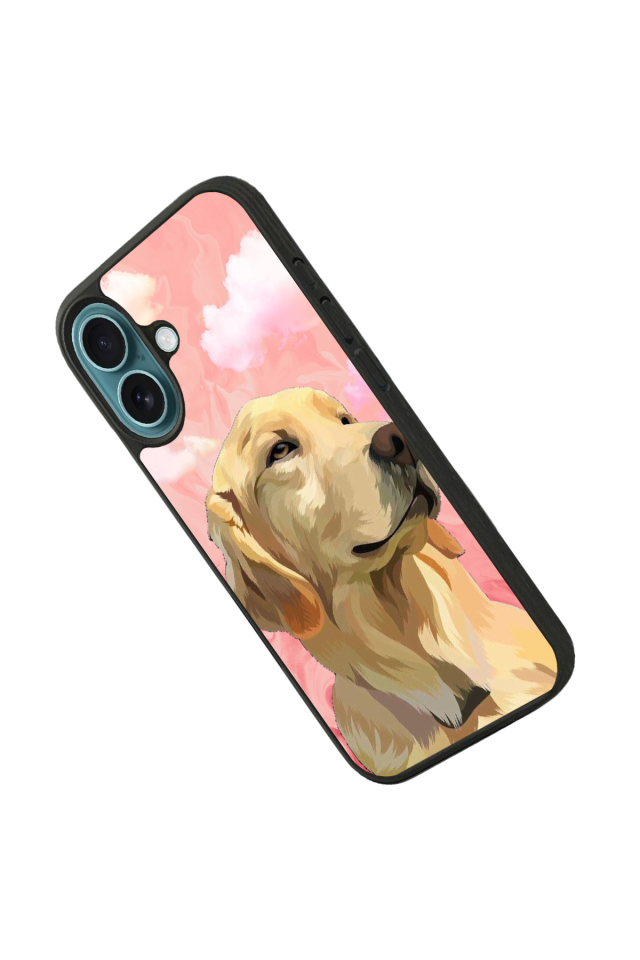 iPhone 16 Plus Uyumlu Golden Kopek Tasarımlı Glossy Premium Kılıf