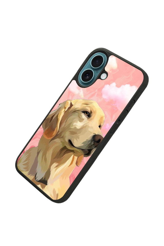 iPhone 16 Plus Uyumlu Golden Kopek Tasarımlı Glossy Premium Kılıf