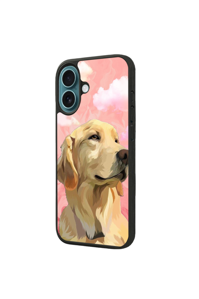 iPhone 16 Plus Uyumlu Golden Kopek Tasarımlı Glossy Premium Kılıf