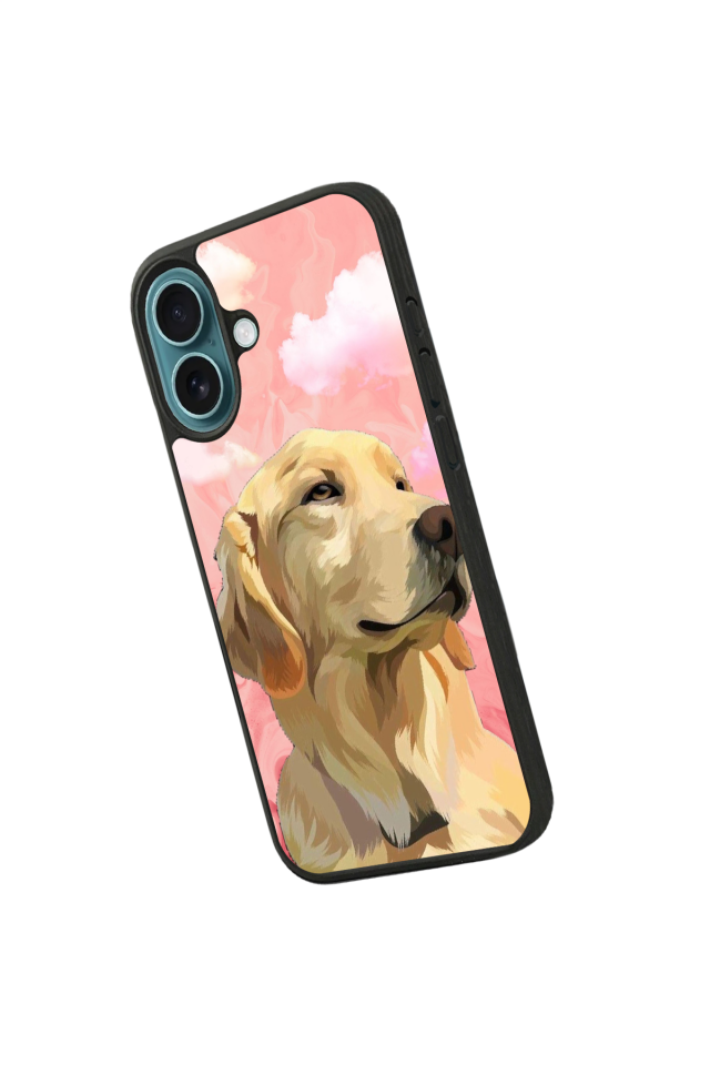 iPhone 16 Plus Uyumlu Golden Kopek Tasarımlı Glossy Premium Kılıf