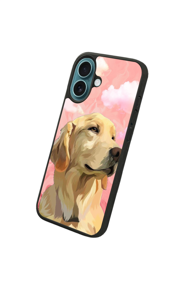 iPhone 16 Plus Uyumlu Golden Kopek Tasarımlı Glossy Premium Kılıf