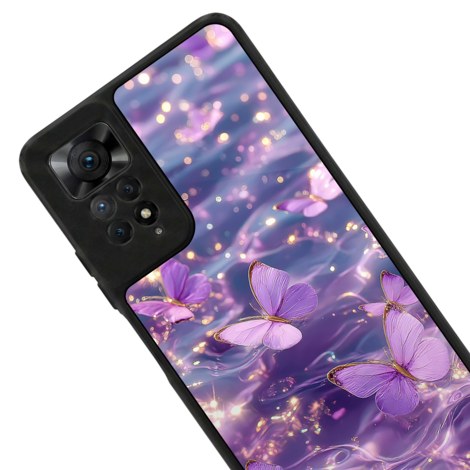 Xiaomi Redmi Note 11 Pro Uyumlu Kelebek Tasarımlı Glossy Premium Kılıf