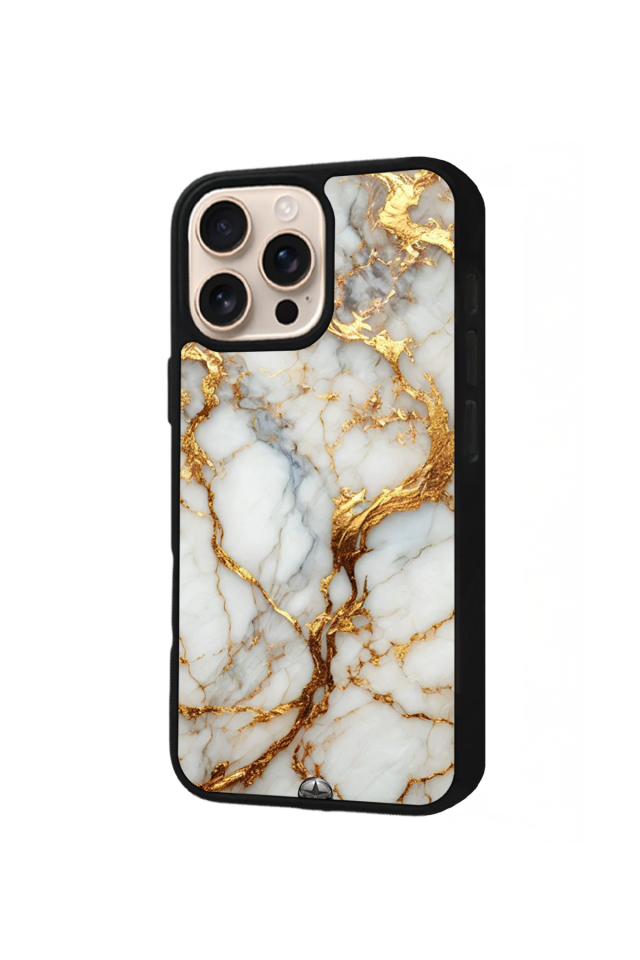 iPhone 16 Pro Uyumlu Mermer Marble Tasarımlı Glossy Premium Kılıf