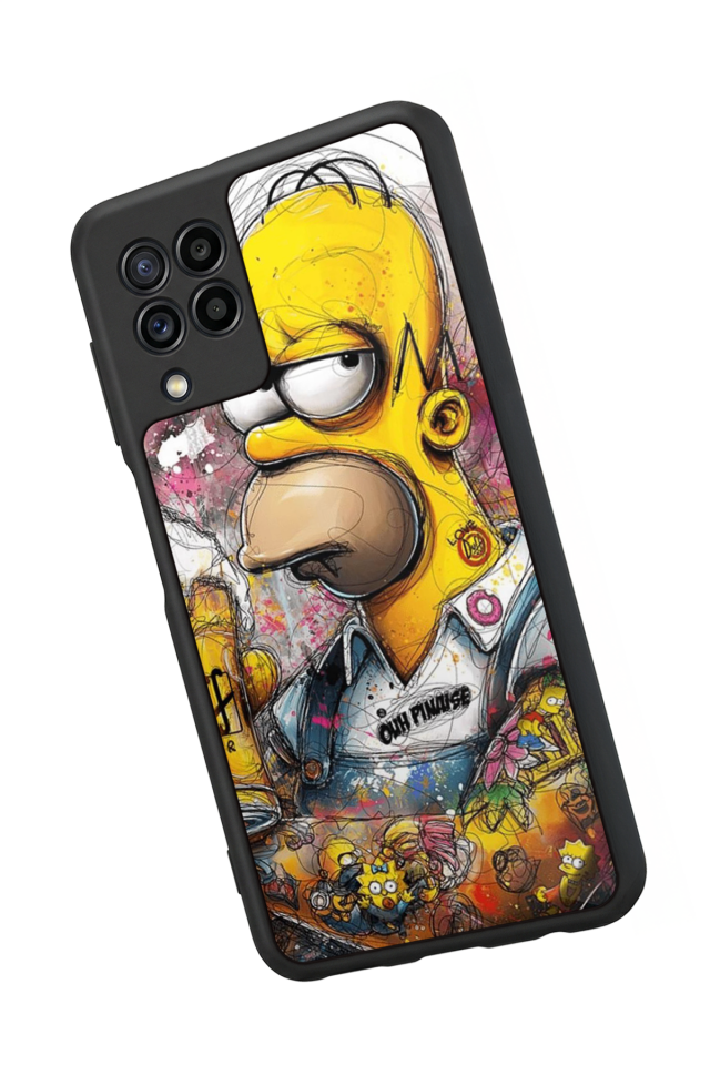 Samsung Galaxy M22 Uyumlu The Simpsons Tasarımlı Glossy Premium Kılıf