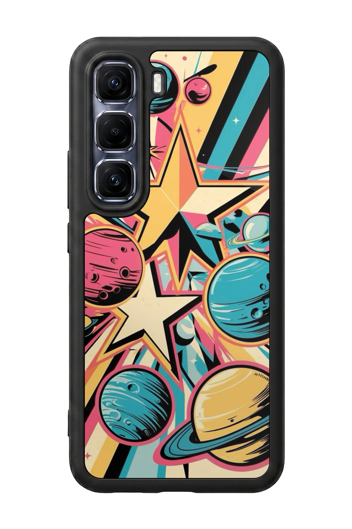 Infinix Hot 60 Pro Plus Uyumlu Uzay Tasarımlı Glossy Premium Kılıf