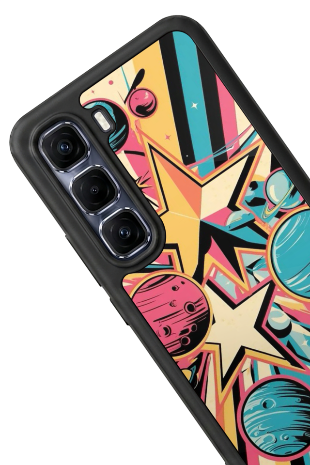 Infinix Hot 60 Pro Plus Uyumlu Uzay Tasarımlı Glossy Premium Kılıf
