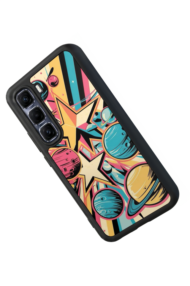Infinix Hot 60 Pro Plus Uyumlu Uzay Tasarımlı Glossy Premium Kılıf