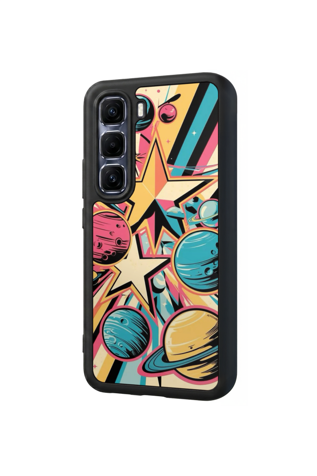 Infinix Hot 60 Pro Plus Uyumlu Uzay Tasarımlı Glossy Premium Kılıf