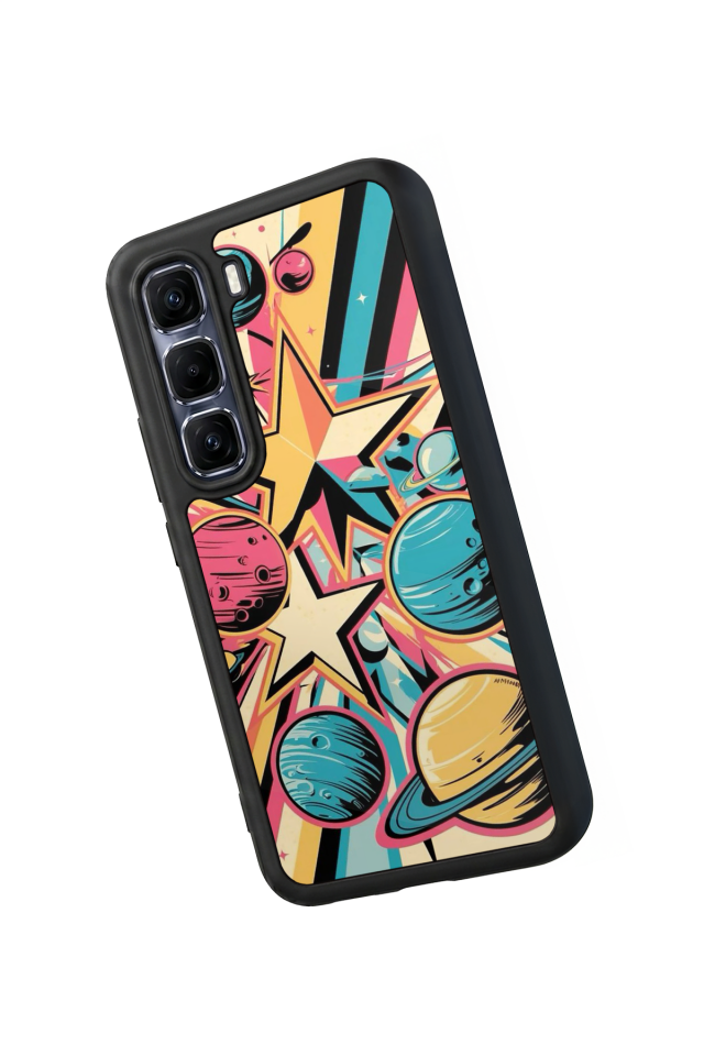 Infinix Hot 60 Pro Plus Uyumlu Uzay Tasarımlı Glossy Premium Kılıf