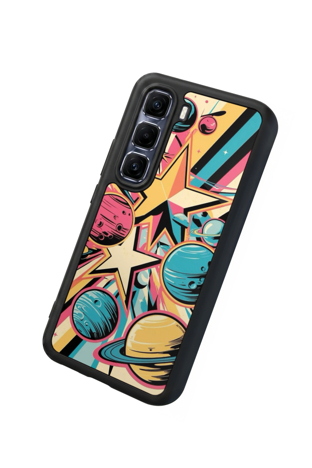 Infinix Hot 60 Pro Plus Uyumlu Uzay Tasarımlı Glossy Premium Kılıf