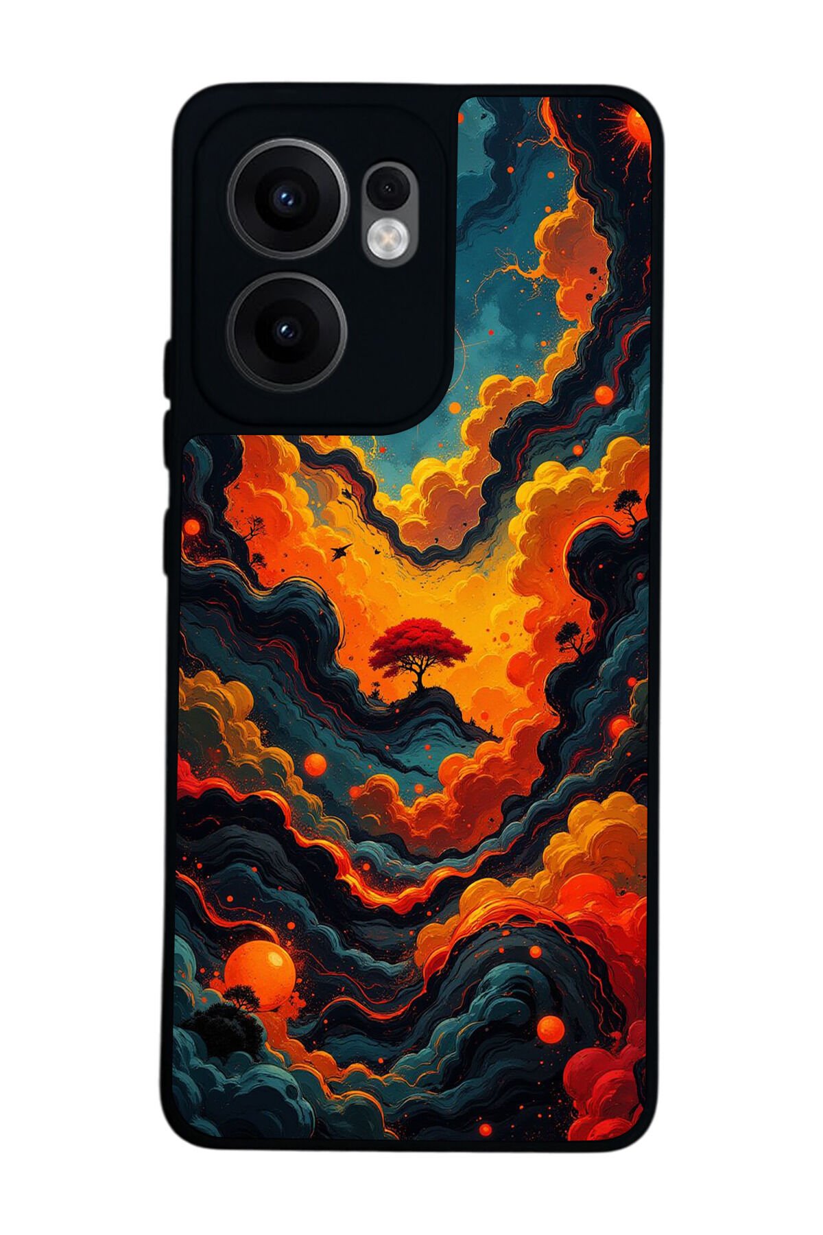 Oppo Reno 13F Uyumlu Abstract Tasarımlı Glossy Premium Kılıf
