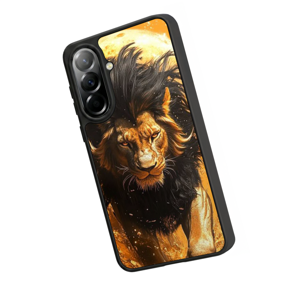 Samsung Galaxy A57 Uyumlu Aslan Tasarımlı Glossy Premium Kılıf