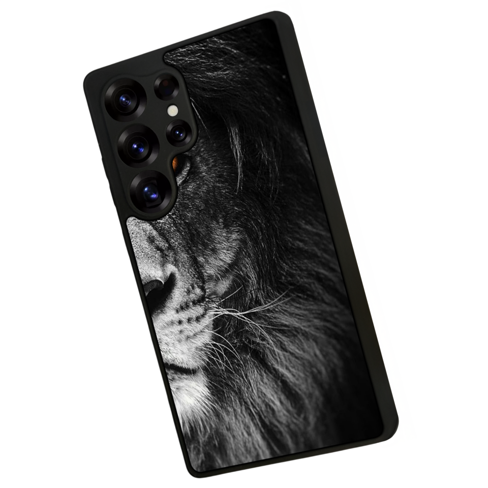 Samsung Galaxy S25 Ultra Uyumlu Aslan Tasarımlı Glossy Premium Kılıf