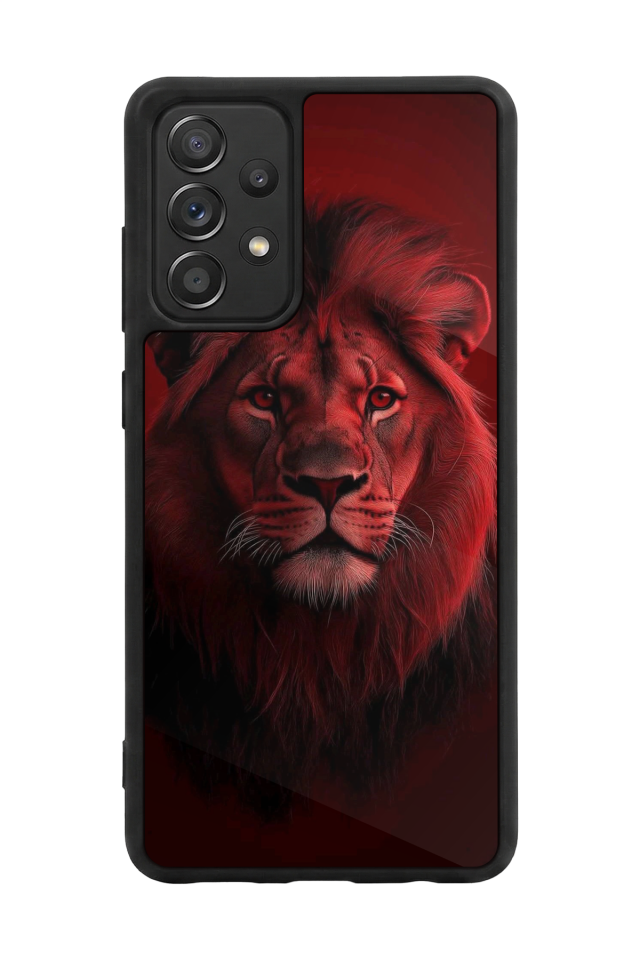 Samsung Galaxy A72 Uyumlu Aslan Tasarımlı Glossy Premium Kılıf