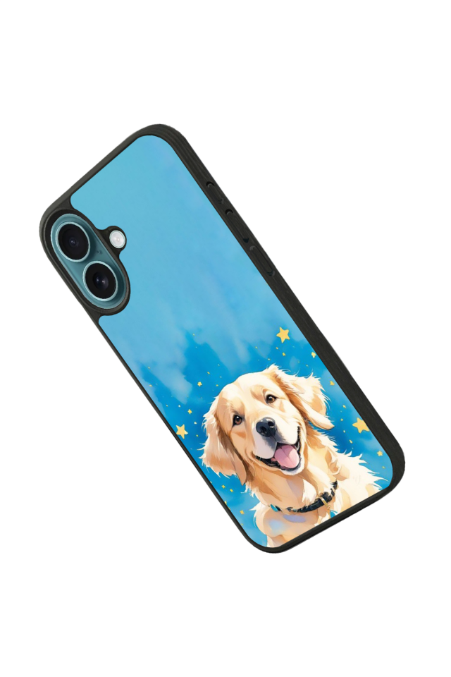 iPhone 16 Plus Uyumlu Golden Kopek Tasarımlı Glossy Premium Kılıf