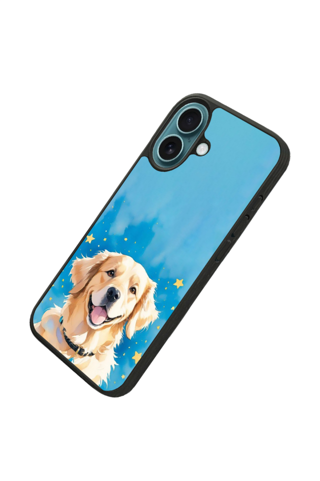 iPhone 16 Plus Uyumlu Golden Kopek Tasarımlı Glossy Premium Kılıf