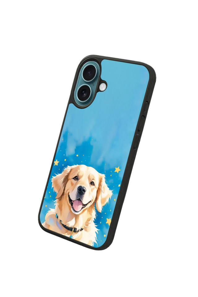 iPhone 16 Plus Uyumlu Golden Kopek Tasarımlı Glossy Premium Kılıf