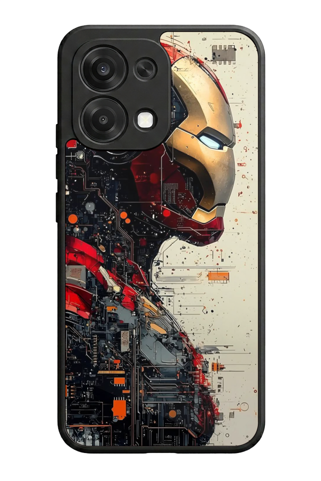 Oppo A6 Pro Uyumlu  Iron Man ( Demir Adam ) Tasarımlı Glossy Premium Kılıf