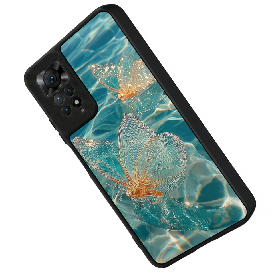 Xiaomi Redmi Note 11 Pro Uyumlu Kelebek Tasarımlı Glossy Premium Kılıf