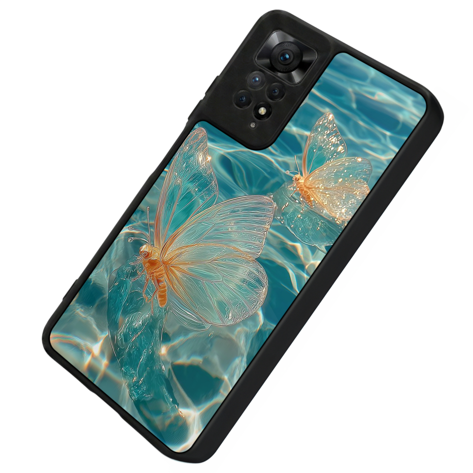 Xiaomi Redmi Note 11 Pro Uyumlu Kelebek Tasarımlı Glossy Premium Kılıf