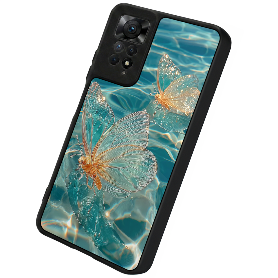 Xiaomi Redmi Note 11 Pro Uyumlu Kelebek Tasarımlı Glossy Premium Kılıf