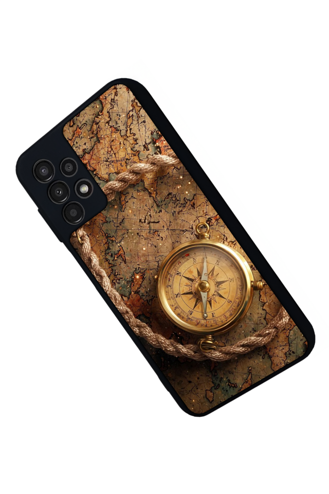 Samsung Galaxy A23 Uyumlu Pusula Tasarımlı Glossy Premium Kılıf